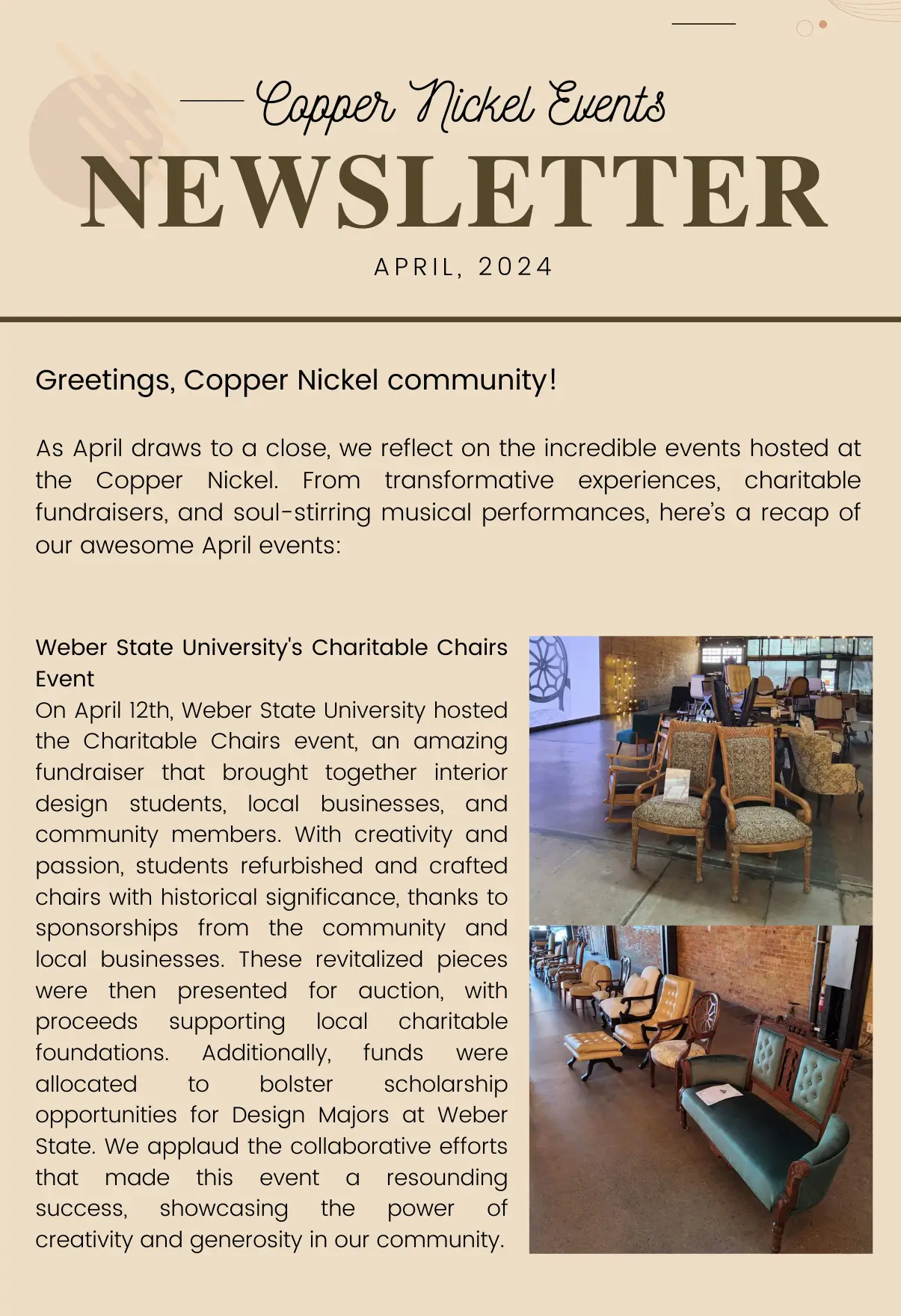 Copper Nickel Events April Newsletter